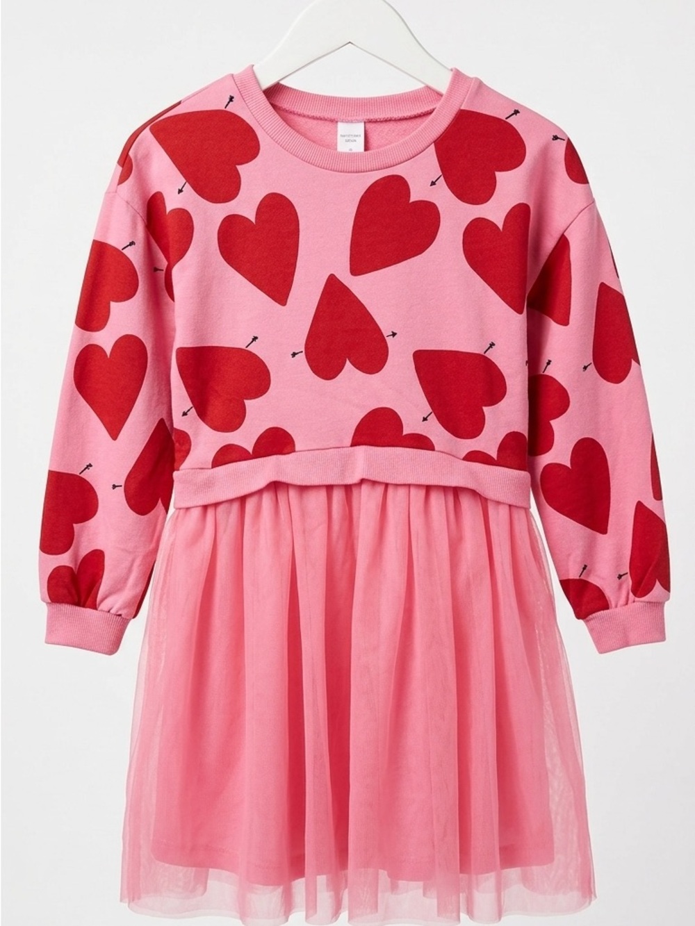 Carter's Pink Dress with Red Heart Print and Tulle Skirt